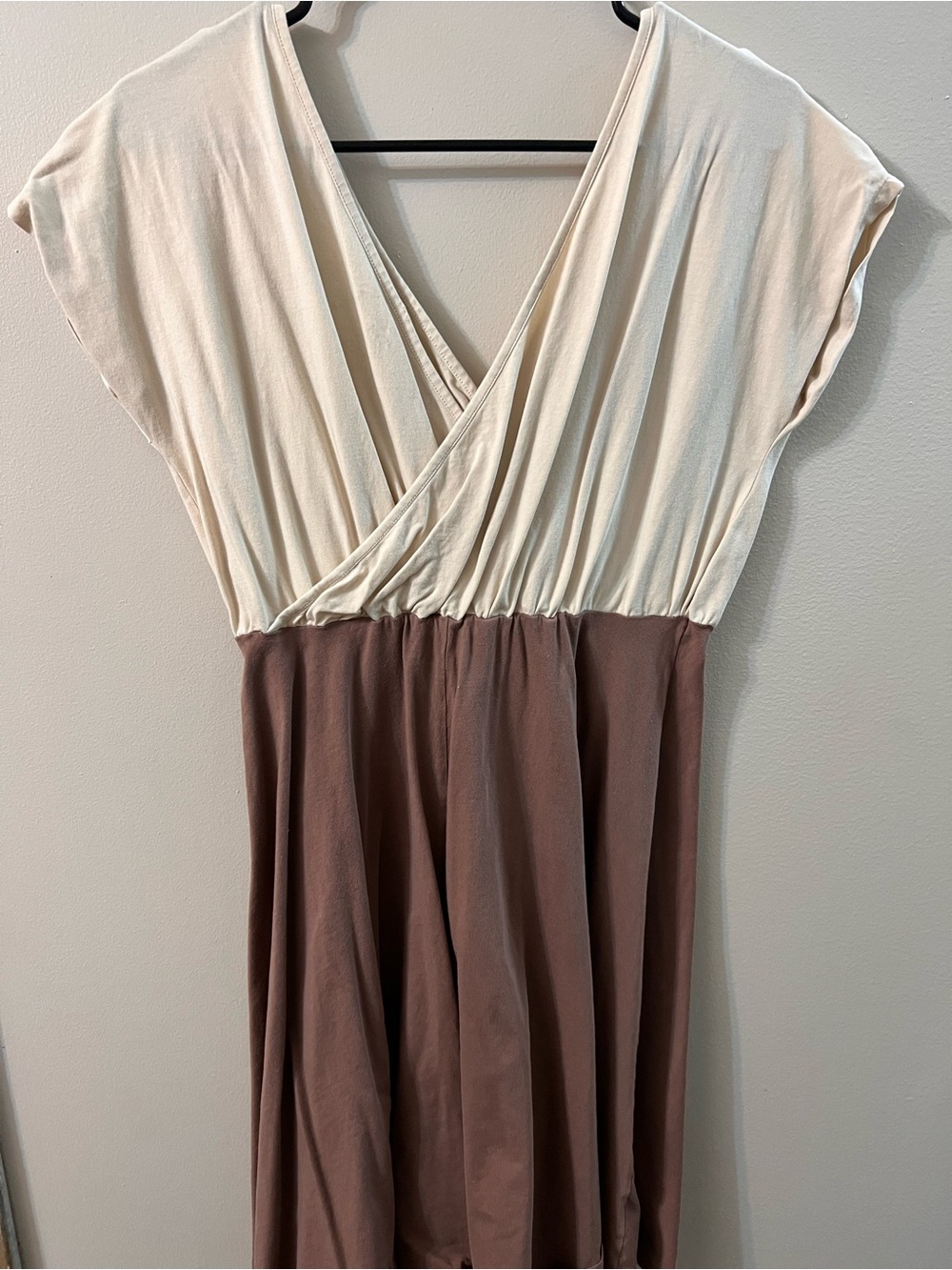 Elegantees Cream Tee Dress - Soft Organic Cotton Blend